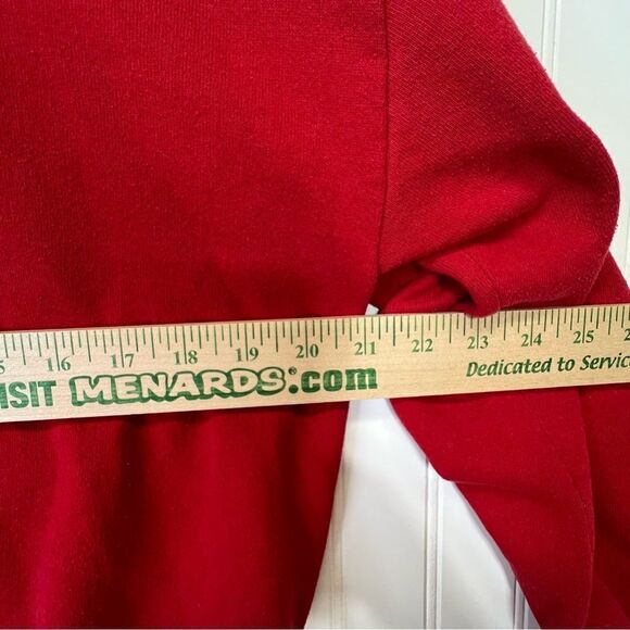 Vintage 90s Top Stitch Red Christmas Cat Kitten Plaid Mock Neck Sweatshirt M - Picture 8 of 11